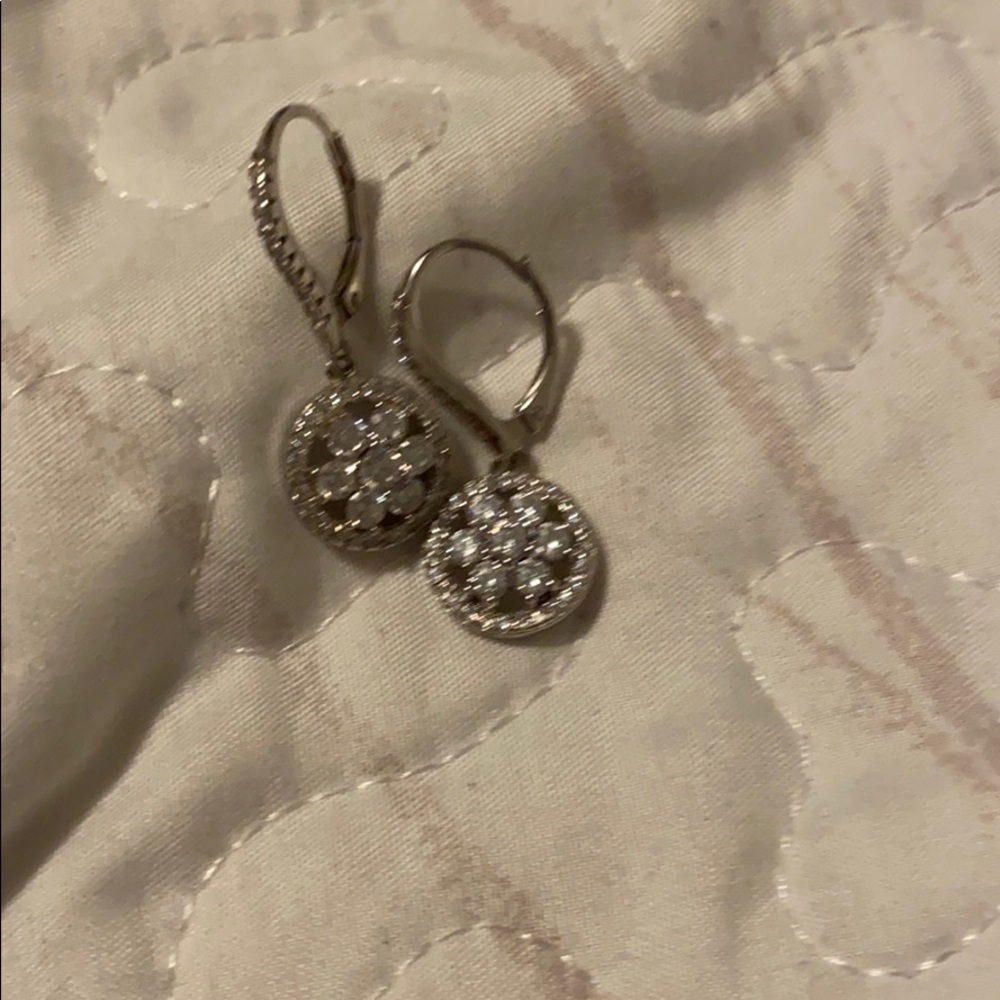 Crystal lever back earrings